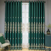european villa new style curtain embroidery curtain bedroom full shading heat insulation living room