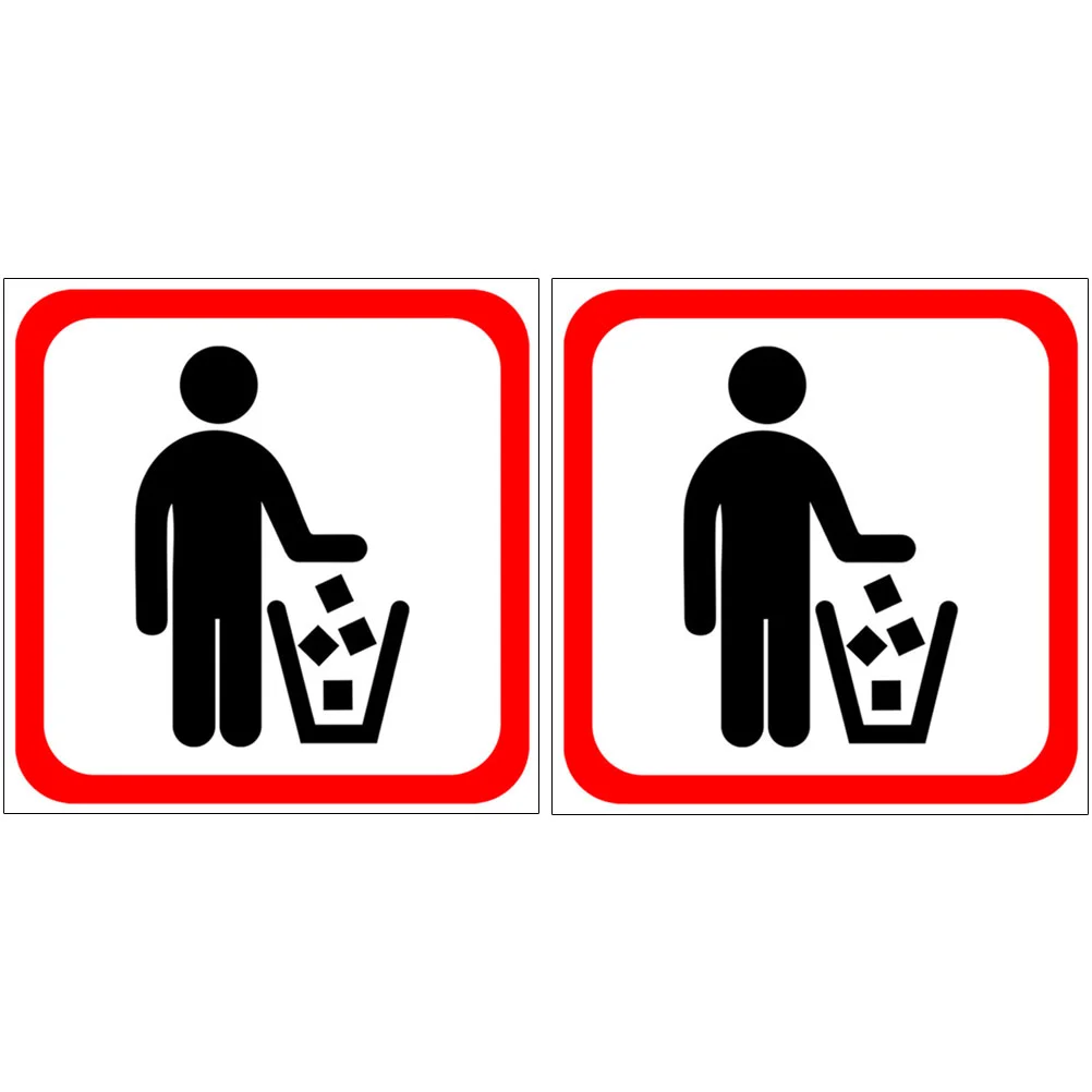 

2 Pcs Trash Can Decals Warning Decal Stickers Warning Signs Trash Can Labels Labeling Stickers