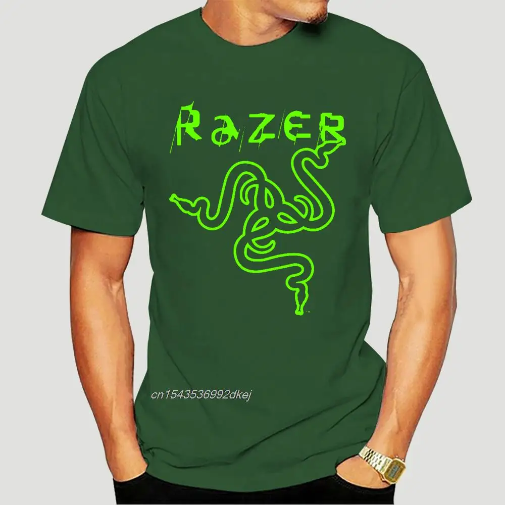

Men's Print Casual 100% Cotton T Shirt Popular Razer Snake Logo Razer Game Gear Many Colors Top Men's T Shirt 4699A