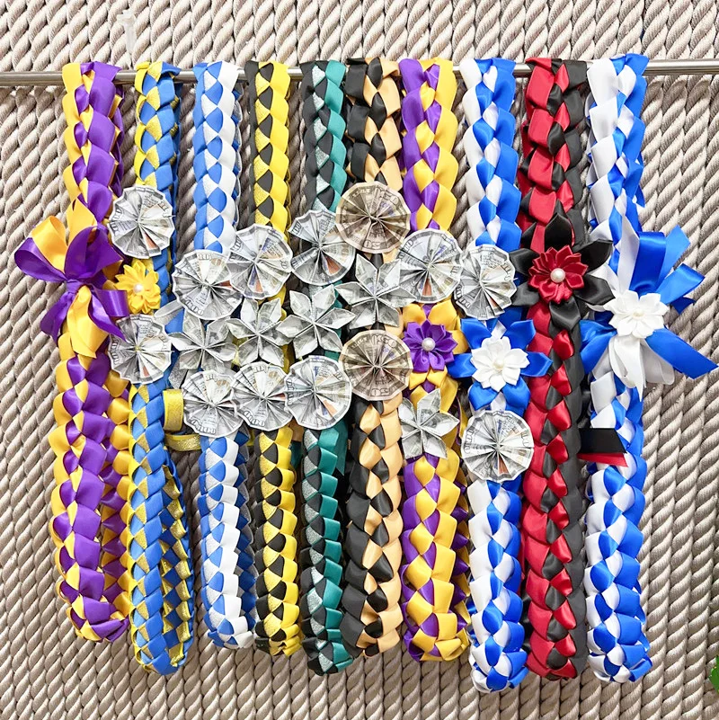 Выпускная лента lei с платами украшенные цветочными узорами доллары США подходит