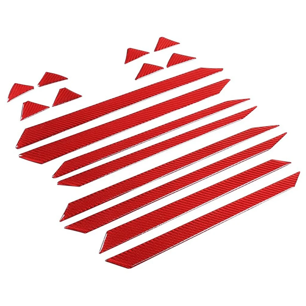 

For 11Th Honda Civic 2022 Real Carbon Fiber Car Inner Door Panel Stickers Cover Trim Guard Decals Accessories,Red