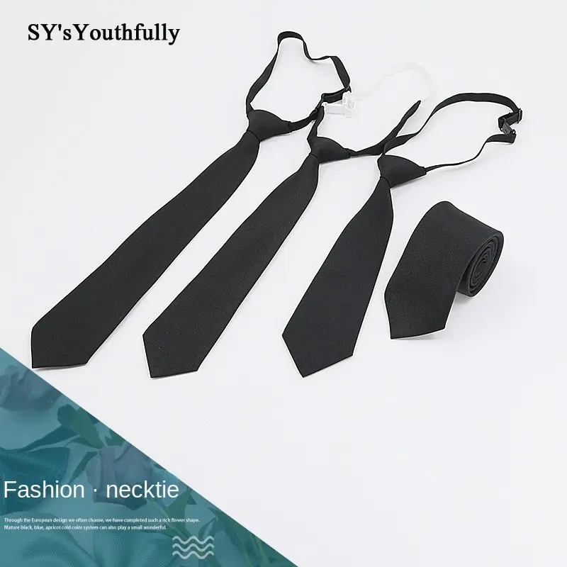 

Black Tie for Women Men Student JK Style 2023 Fashion Adjustable Elastic Business Simple Short Long Ties 150 38 28cm Tie