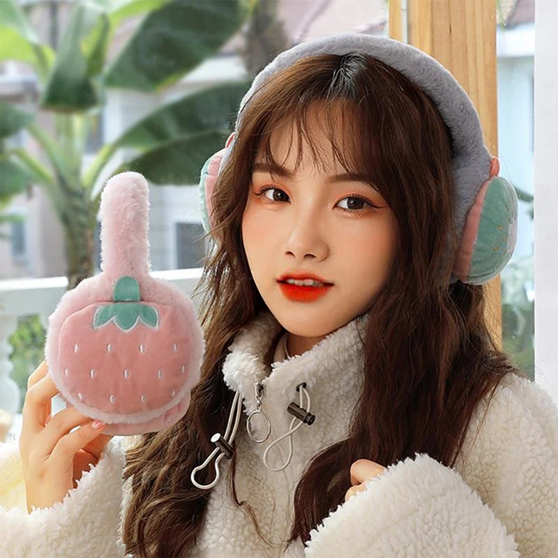 

Adjustable Kid Fruit Ear Muffs Warm Soft Fluffy Cute Earmuffs Winter Warm Outdoor Winter Warm Earmuff Earmuffs For Girl