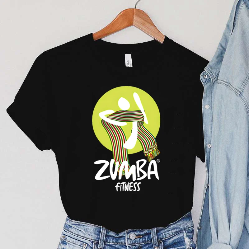 

Zumba Fitness T-Shirts Women's Color Scarf Clothing Casual Fashion Vintage Cartoon People Fitness Tops New Zumba Female T-Shirts