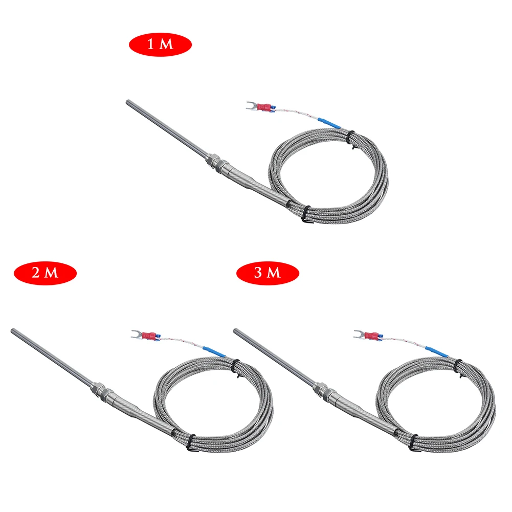 

M8 Screw K Type Heat-resistant Thermocouple Sensors Thread Temperature Controller Stainless Steel Thermocouple Probes