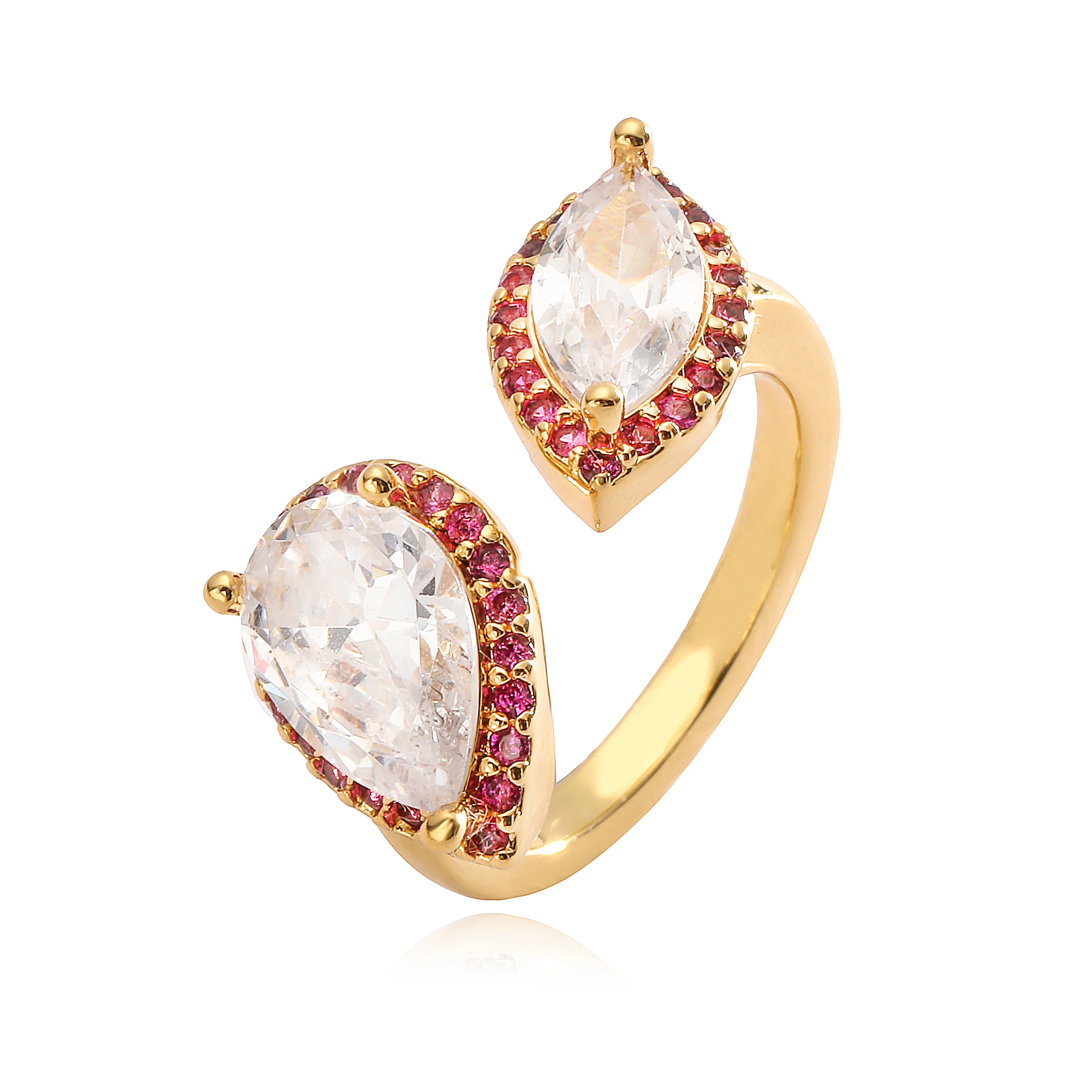 Кольцо женское из латуни с покрытием настоящего золота 18 К