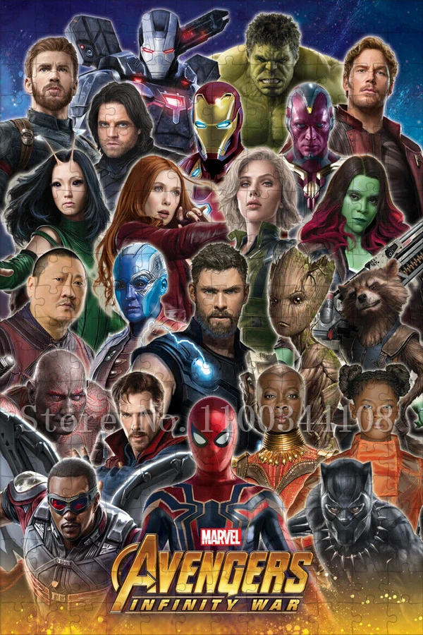 Фото Пазлы Marvel «мстители», «Война несенимости» для взрослых, игрушки для декомпрессии, «Супергерои Диснея», пазлы ручной работы, игрушки и хобби №3