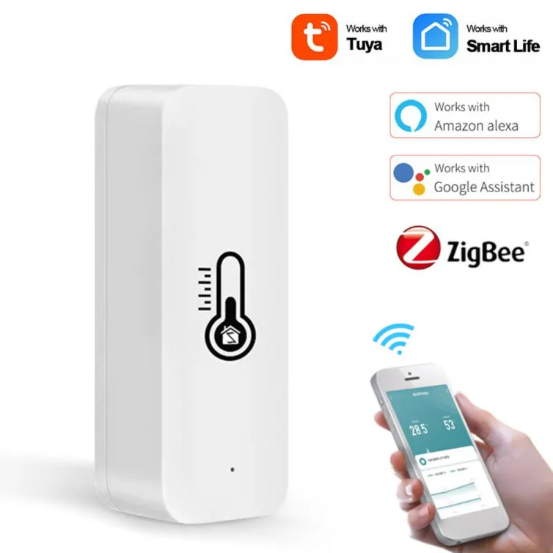 

2022 Tuya ZigBee Wifi Temperature And Humidity Sensor Remote Control Smart Home App Control Works With Google Assistant Alexa