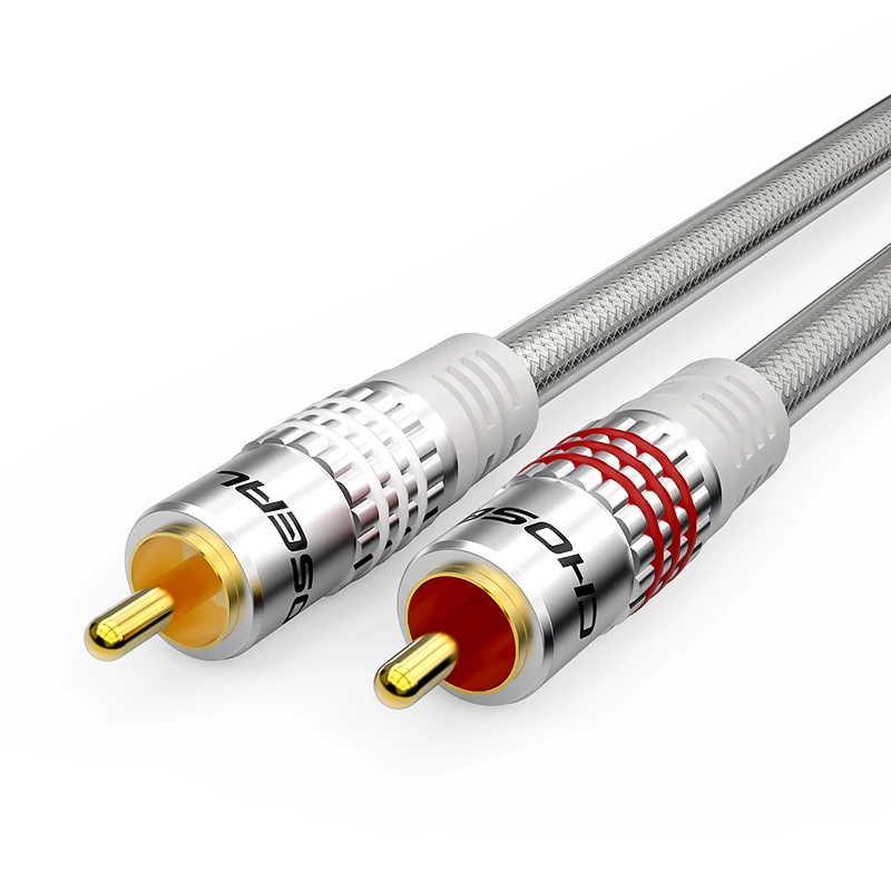 Кабель CHOSEAL 2RCA-2RCA, стереокабель RCA (штекер-штекер) для домашнего кинотеатра, HDTV, усилителя, CD-проигрывателя, звуковой системы (art.: 3920d5000d3d0) - 3920d5000d3d0