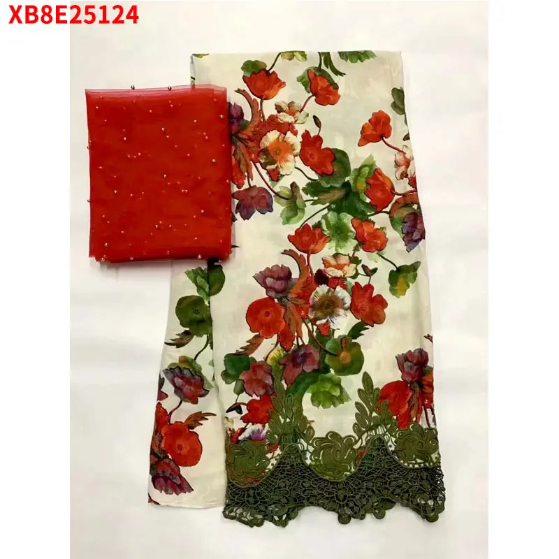 

Big Promotion bogolan Silk gold leather suit elastic wax fabrics Ankara Party Dress african soft silk fabric plain