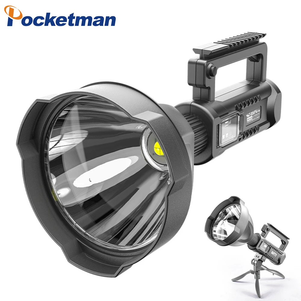 

P50 large working light cup fixed focus portable led torch (with tripod + USB cable) led flashlight