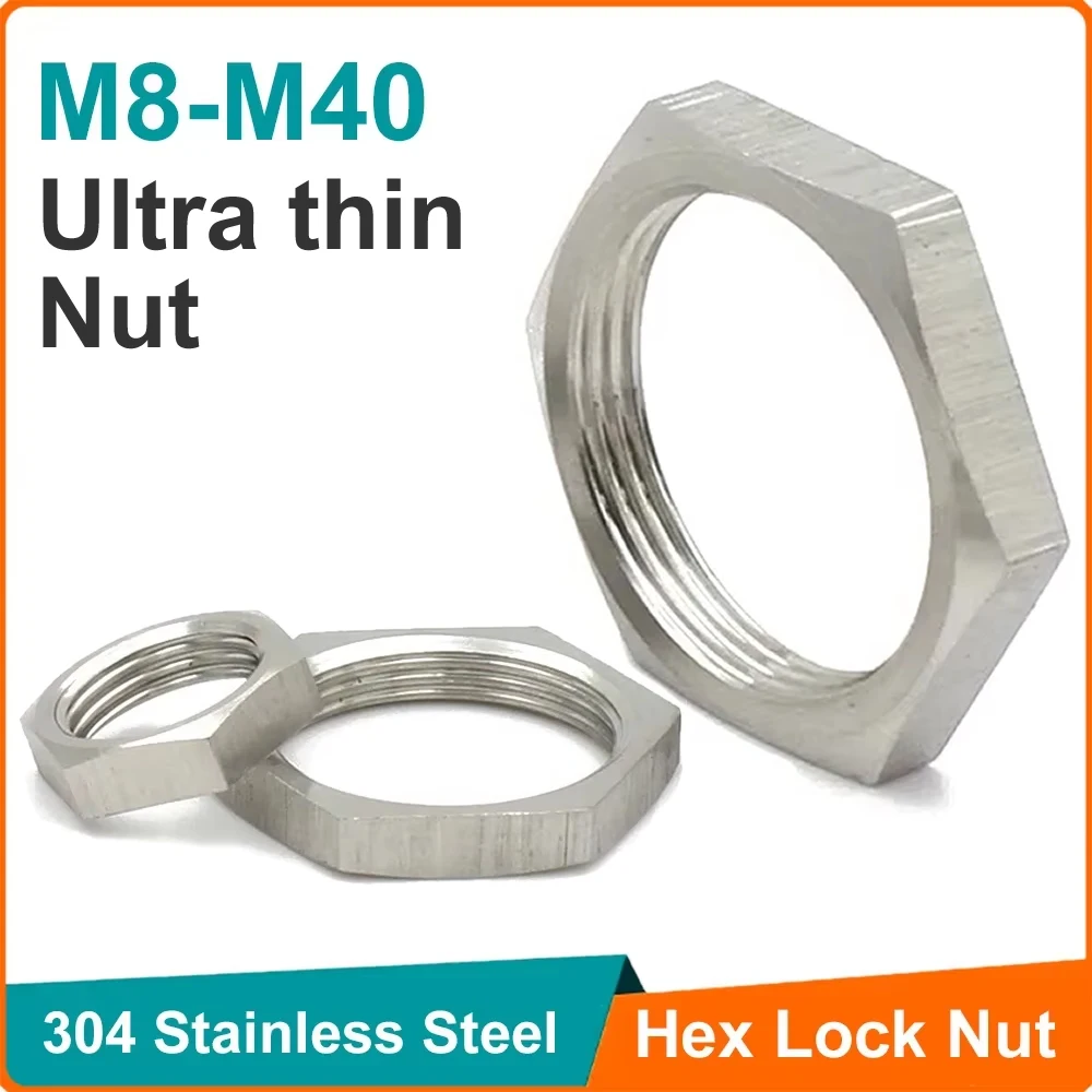 

5 шт., шестигранная стопорная гайка из нержавеющей стали 304, M8 M10 M12 M14 M16 M18 M20 M22 M24 M25 -M40, шаг фитингов для труб 1 мм, 1,5 мм, метрическая внутренняя резьба