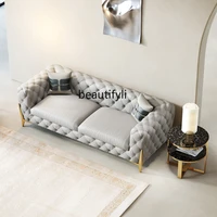 yj light luxury sofa american leather sofa small apartment modern simple living room furniture combination