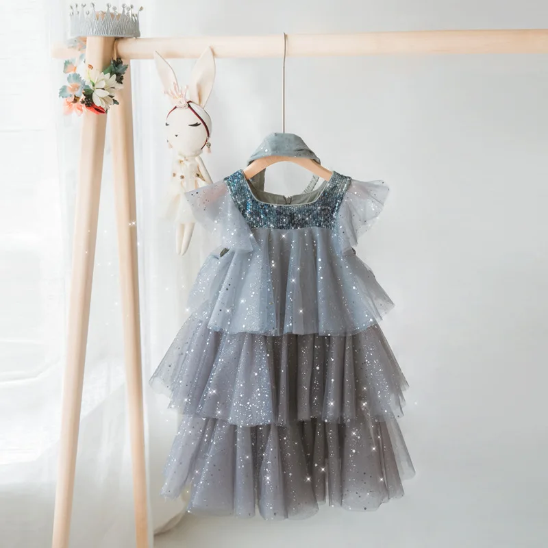 

Girls' Dress Summer Dress 2022 New Foreign Style Children's Summer Puffy Yarn Skirt Little Girls' Princess Dress