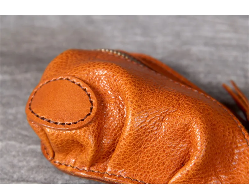 Retro fashion personality high-quality natural genuine leather motorcycle key bag ladies and men's general daily coin purse