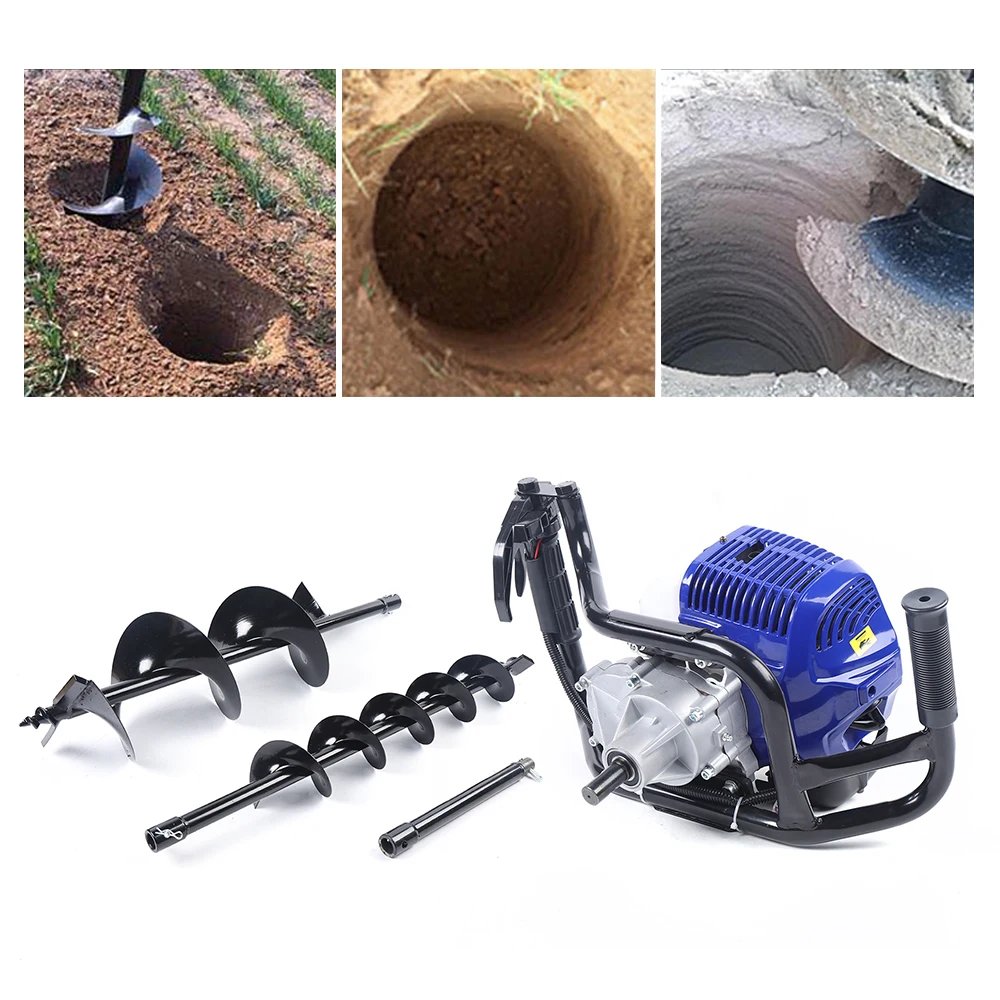 52CC 2-Stroke Gas Powered Post Hole Digger with 4/8