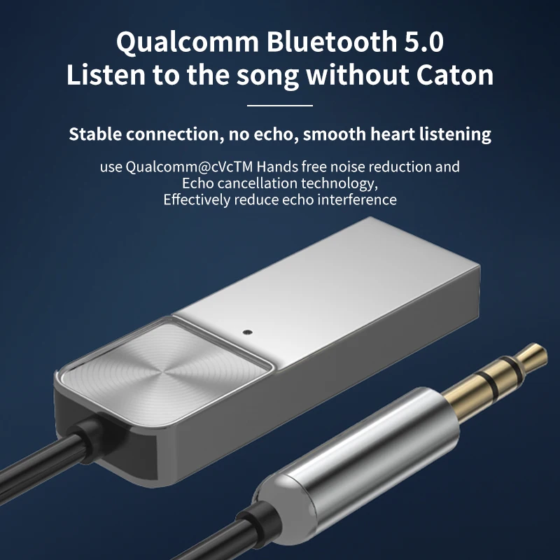 Bluetooth 5 0 приемник автомобильный AUX 3 мм разъем беспроводной аудио передатчик USB Dongle