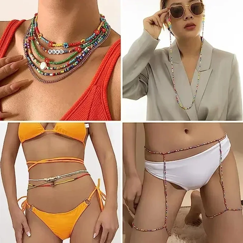 Стеклянные бусины-разделители 2/3/4 мм 15 г/лот