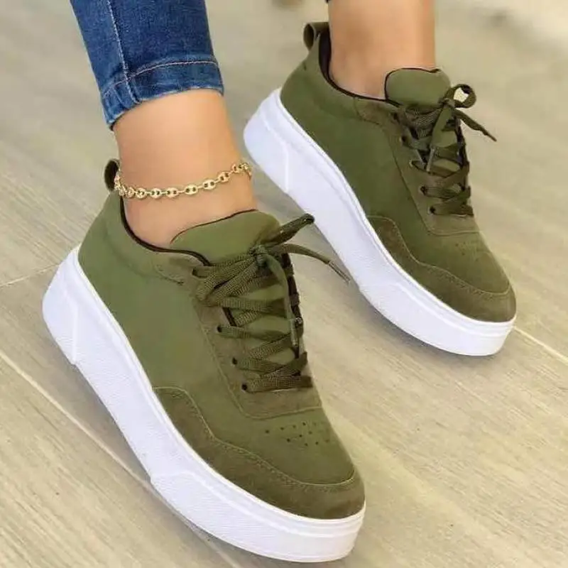 

Fashion Women Vulcanized Shoes Sneakers Ladies Lace Up Casual Breathable Canvas Flat Ytmtloy 2022 Zapatillas Plataforma Mujer