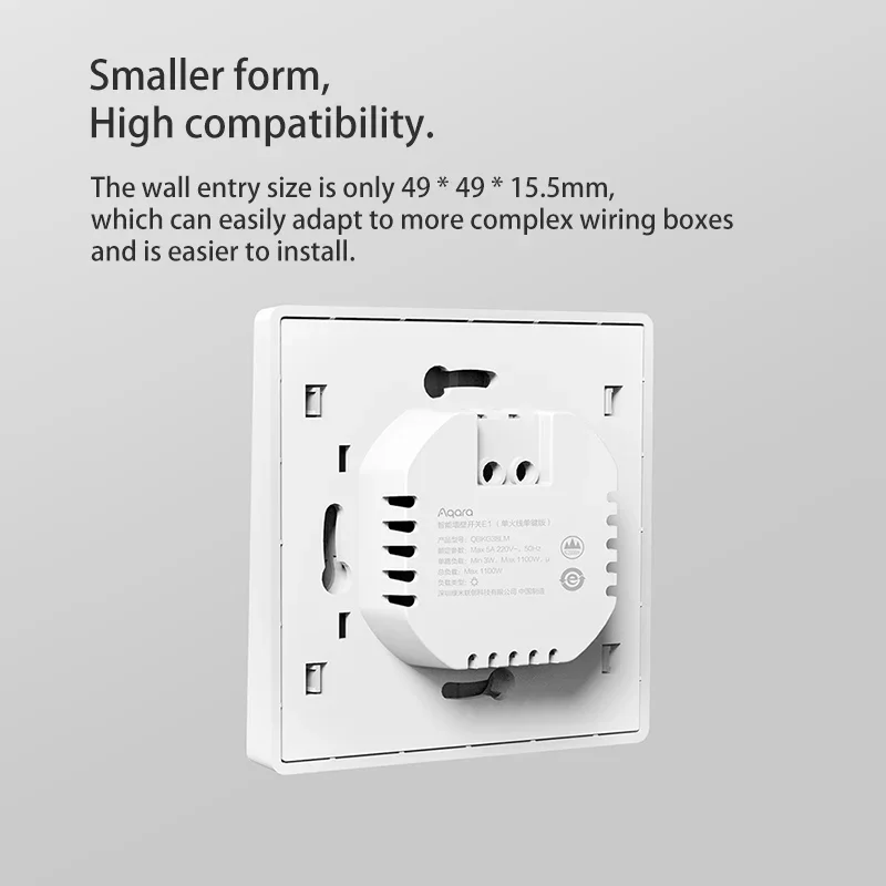 Умный настенный выключатель Aqara E1, беспроводной, Zigbee 3.0, сбез нейтрального провода, совместим с MiHome и HomeKit (art.: 3920cb72a3bc2) - 3920cb72a3bc2