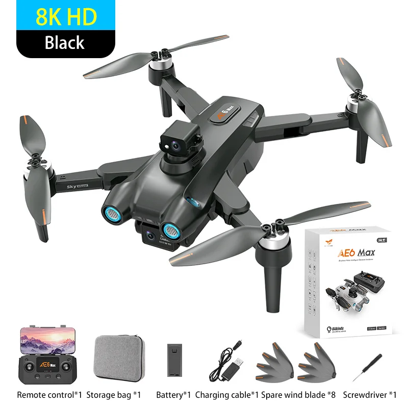 Квадрокоптер AE6 с бесщеточным GPS UAV, обход препятствий на 360 градусов, 8K HD Аэрофотосъемка, дистанционное управление самолетом (art.: 3920c10bcff0b) - 3920c10bcff0b