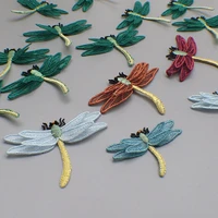 chainhodoublelayer dragonfly embroidery patchdiy applique selfadhesive iron on cloth sticker for clothingjeansbagsshoes