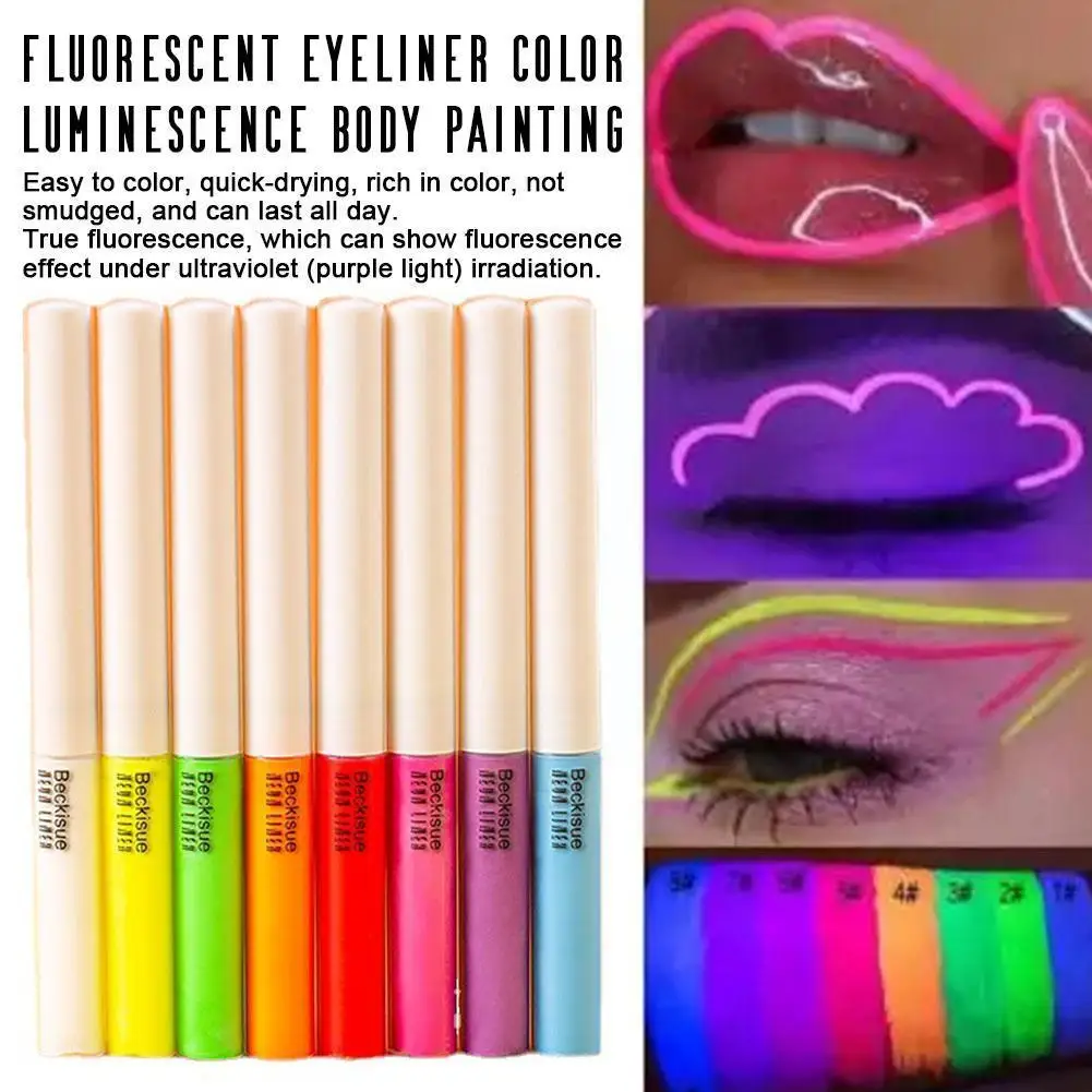 

Fluorescent Eyeliner Color Luminescence Body Painting Colorful Eye Liner Pen Eyes Make Up Cosmetics Eyeliners for Parties Y8D5