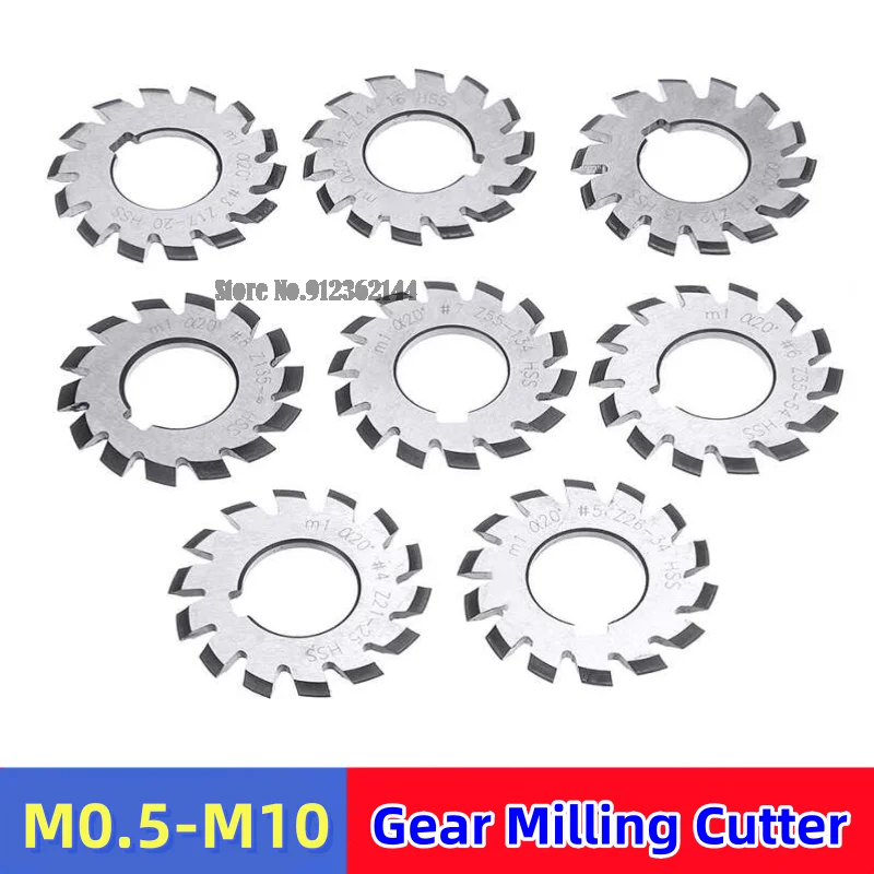 

Профессиональный дисковый модуль фрезы M1 1,5 2 2,5 3 4 5 6 8 10 для шпоночных и цилиндрических шестерен, угол давления 20 градусов