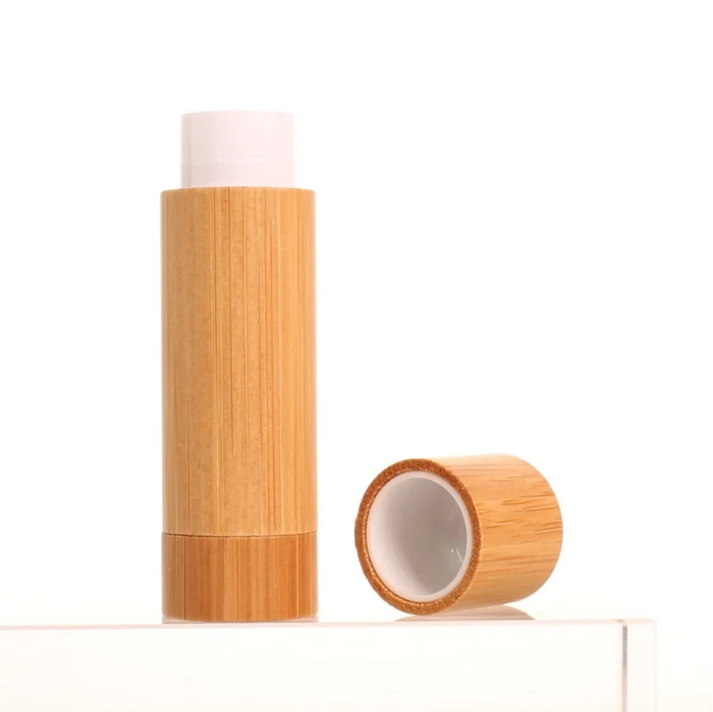 

5Pcs 5g Eco Friendly Bamboo Empty DIY Lipstick Lip Balm Lip Tube Biodegradable Lip Balm Shell Container Refillable Travel Bottle