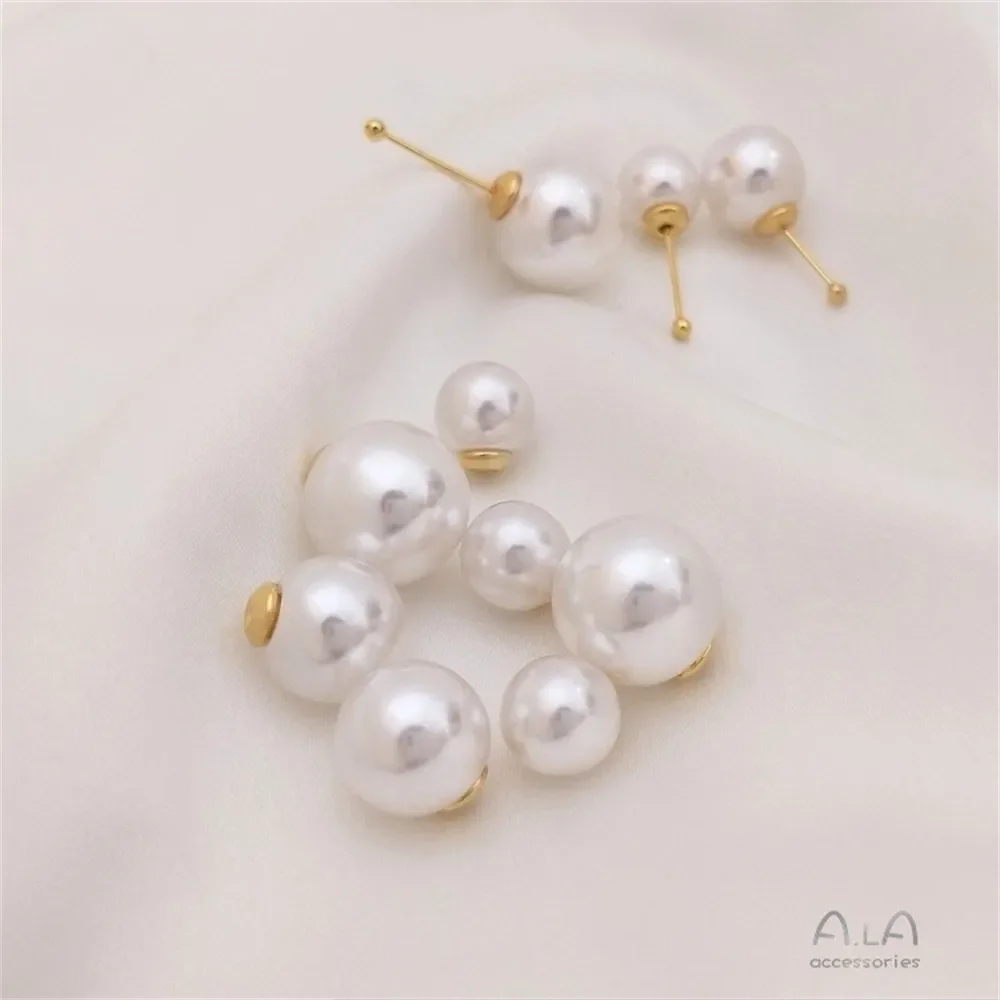 Серьги-гвоздики броши можно использовать искусственный жемчуг 14-каратное золото