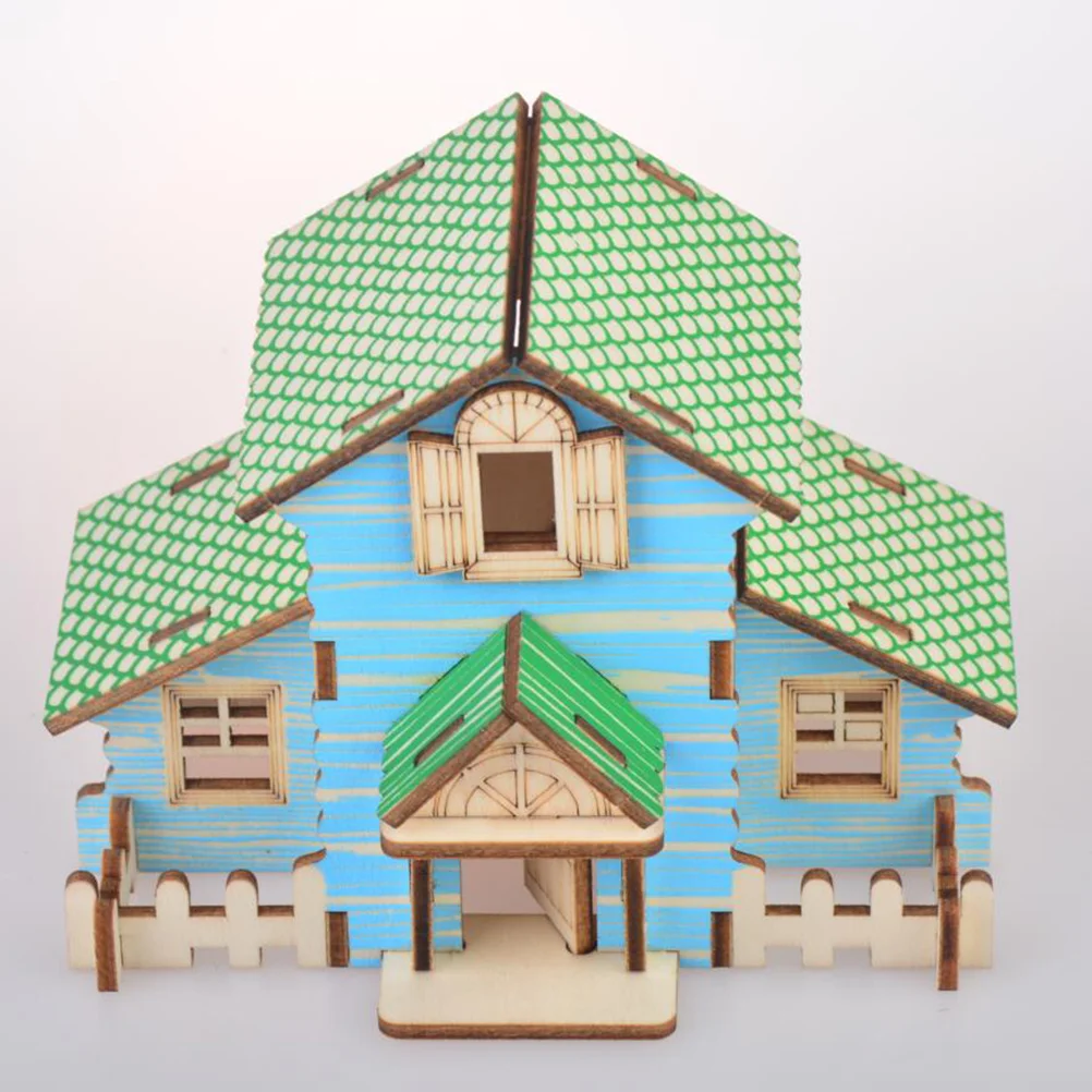 

Brain Teaser Puzzle House Toy 3d Wood Building Set Children Puzzles Kids Development Jigsaw Cutting