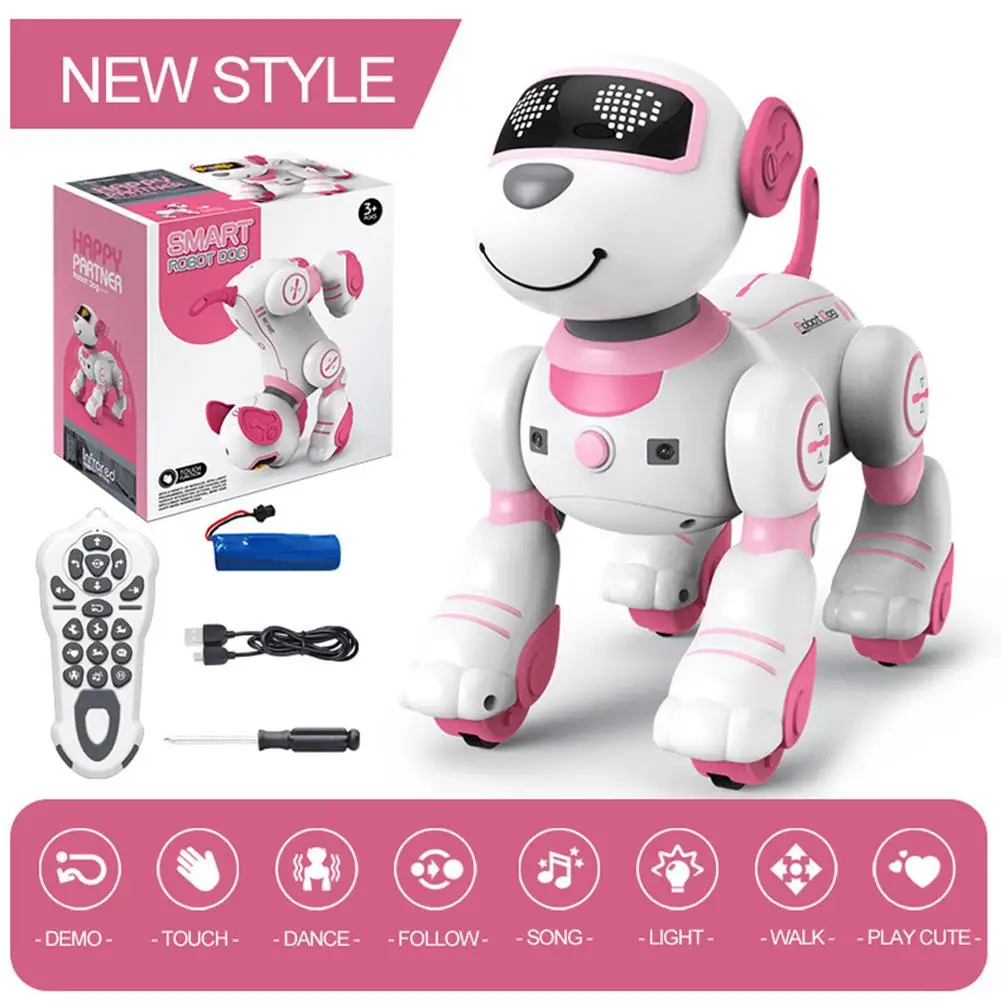 

BG1533 Funny Rc Robot Electronic Dog Voice Command Programmable Touch-sense Music Stunt Robot Dog For Kids Gifts