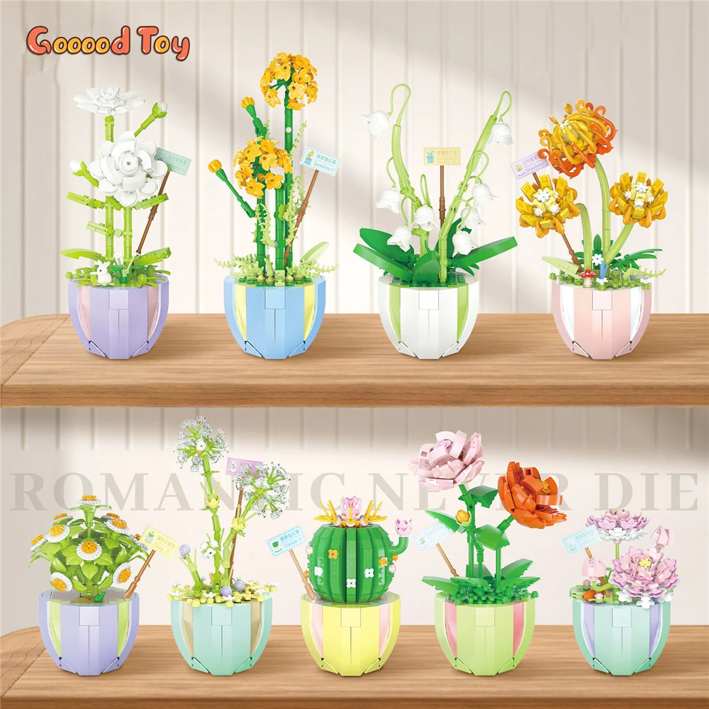 Купи 1PCS Random Style Mistery Box Blind Boxes Mystery Particle Bouquet Potted Table Top Ornaments Building Blocks Toys Girls Gift за 1,122 рублей в магазине AliExpress