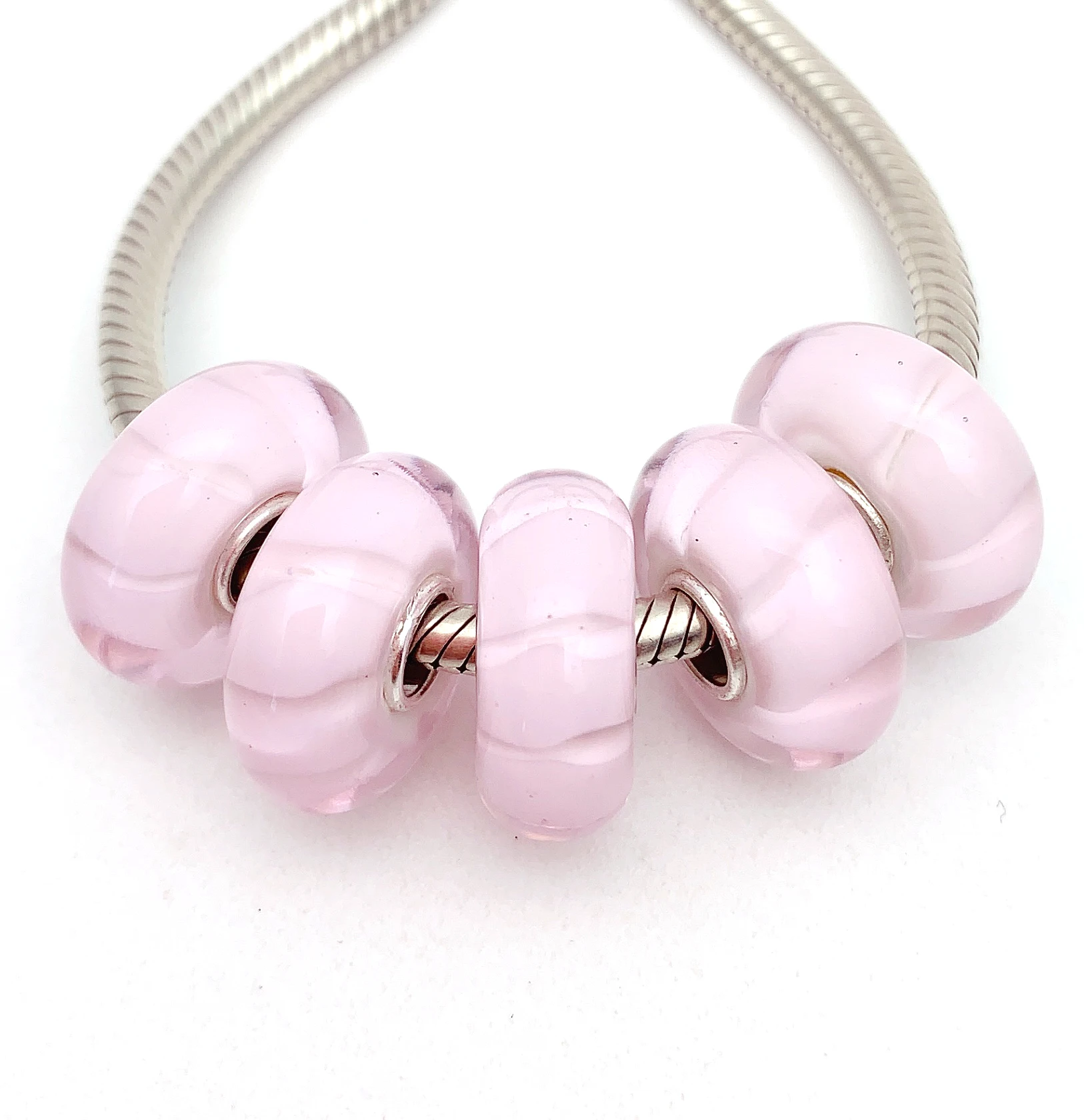 

XHYG62 5X 100% Authenticity S925 Sterling Silver Beads Murano Glass beads Fit European Charms Bracelet diy jewelry Lampwork