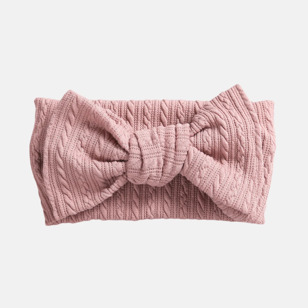 

Вязаная повязка на голову в полоску для девочек, нейлоновый тюрбан для детей, банты для волос для девочек, Эластичные аксессуары для волос