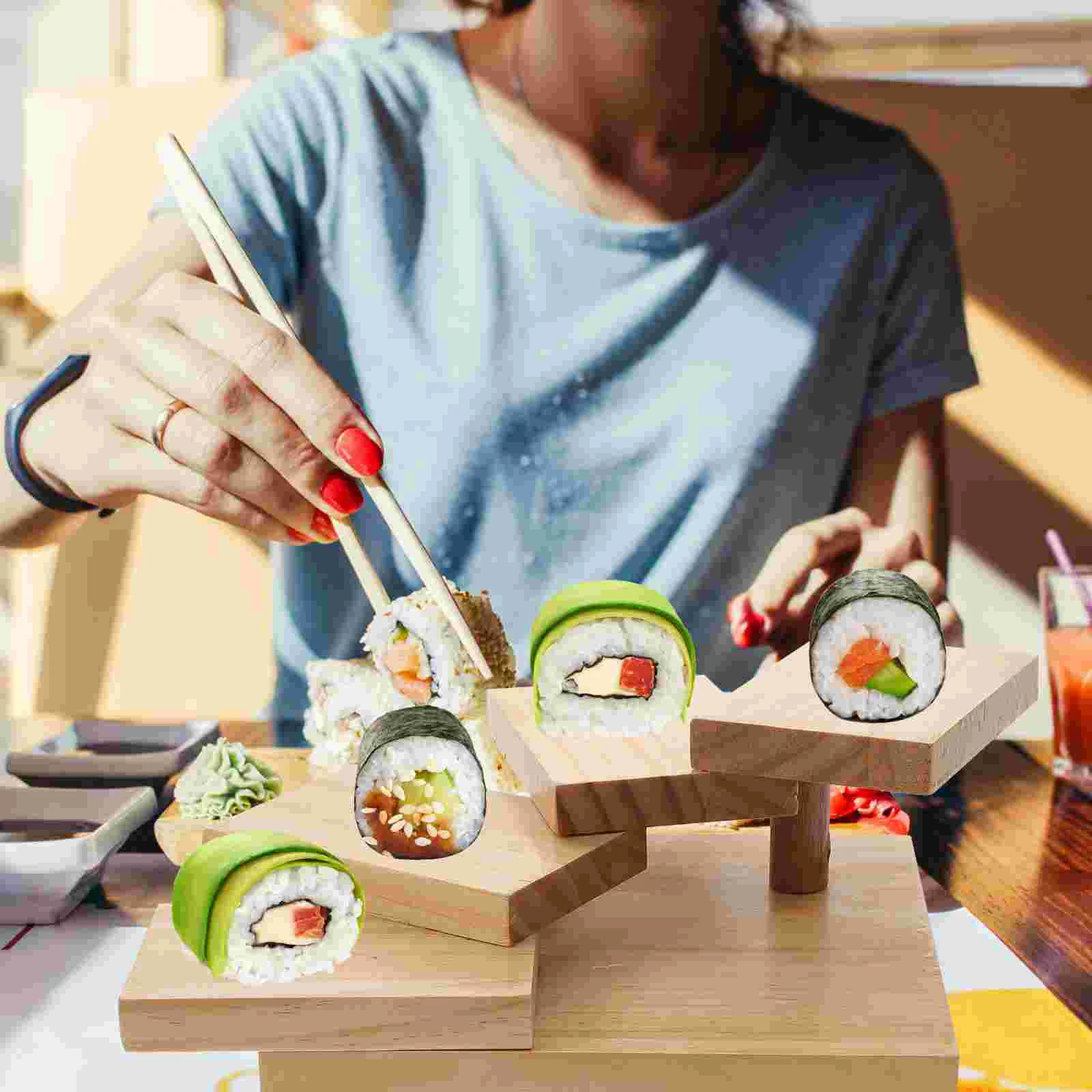 Вращающаяся тарелка для суши креативное блюдо сашими мяса сервировка деревянных