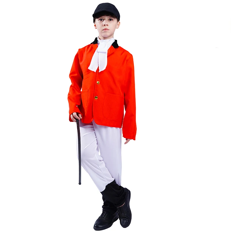 Boy's Racing Suit Cosplay Party Red Horse Rider Racing Outfits Kids Halloween Play Role Dress Up Racer Costumes