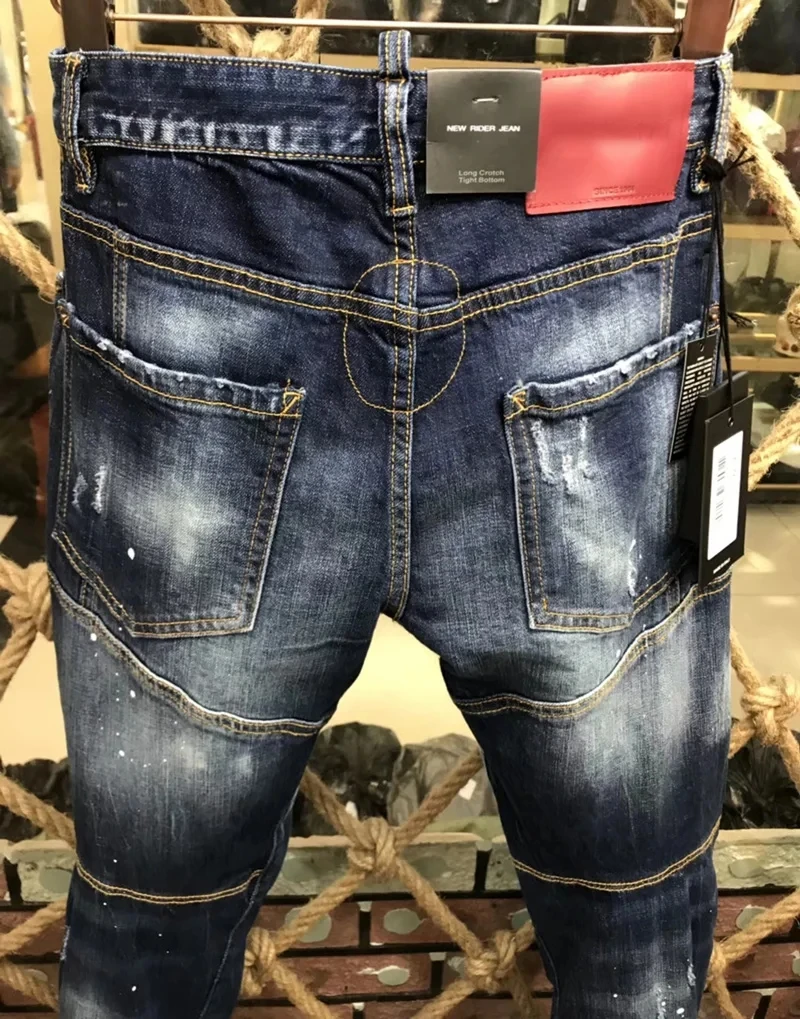 Модные брендовые мужские джинсы D2 джинсовые брюки узкие брюки-карандаш