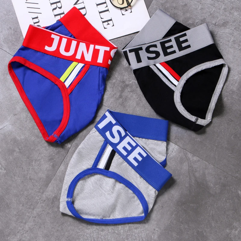 FK 2023 Hot 3Pcs Men Briefs Sexy Men's Breathable Brief Underpants Cotton Comfortable Mens Soft Underwear Shorts Male Panties