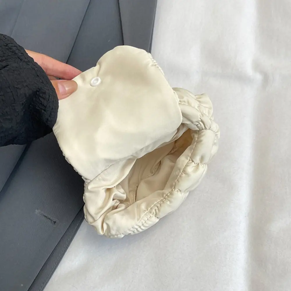 Модный однотонный плиссированный кошелек для монет с облаком стеганая сумка на