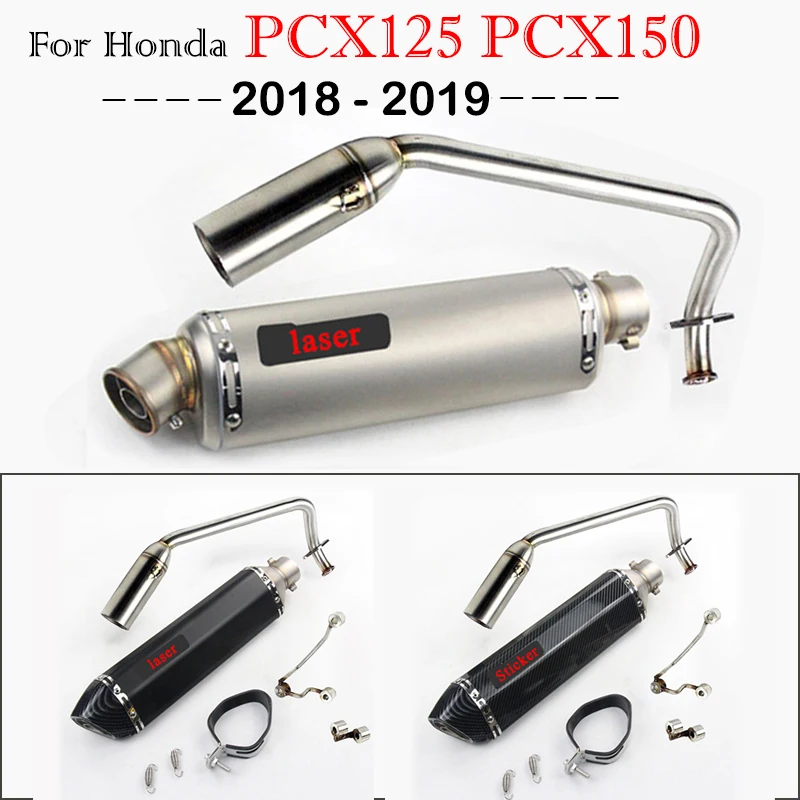 

Slip On For Honda PCX 125 PCX 150 PCX125 2018 2019 19 PCX125 PCX150 Motorcycle akrapovic Exhaust Modified Front Mid Link Pipe