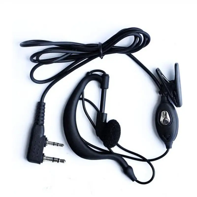 

Brand New Earphone Walkie Talkie Headset Radio For Baofeng Kenwood Black ABS 60x50cm Microphone Headset