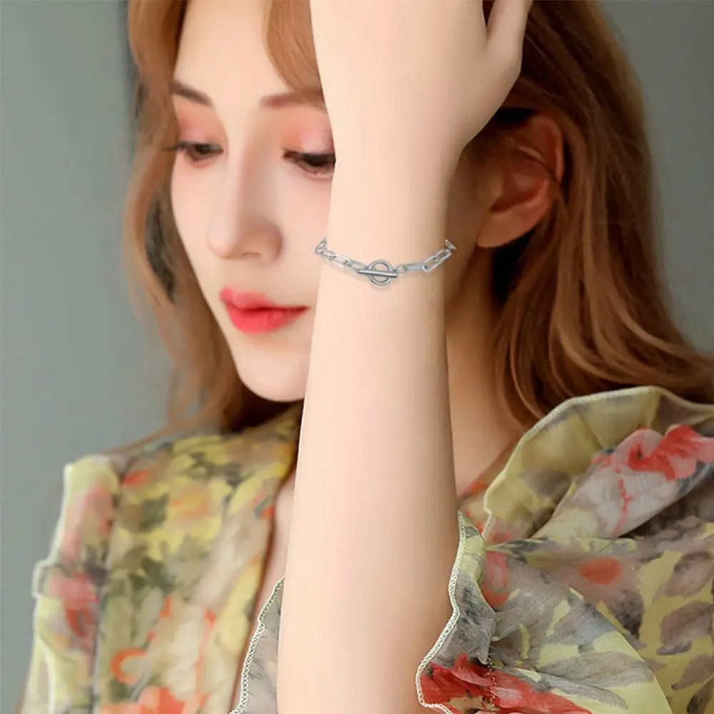 

Unique Wrist Jewelry Stainless Steel Chain OT Buckle Bracelet Toggle Clasp