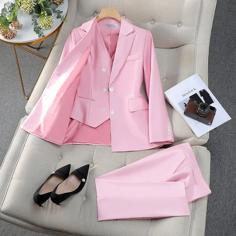 Костюм женский оранжевый и розовый профессиональный деловой костюм маленький