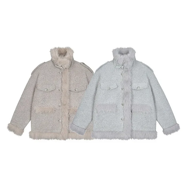 Шерстяная куртка в стиле Greytweed с воротником-стойкой элегантное стеганое