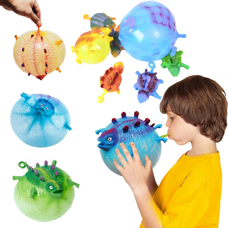 

New style Dinosaur Squishy Toys Antistress Inflatable Animal Toy Squeeze Soft Ball Balloon Cute Funny Kids Gifts Halloween toys