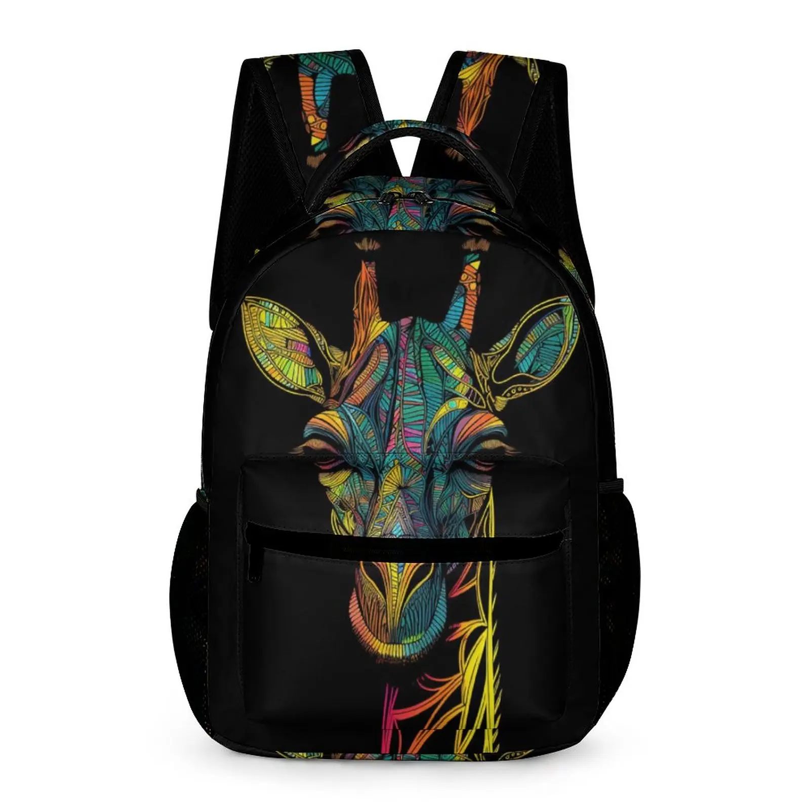 

Giraffe Backpack Neon Line Art University Backpacks Girl Designer Big School Bags Pretty Rucksack