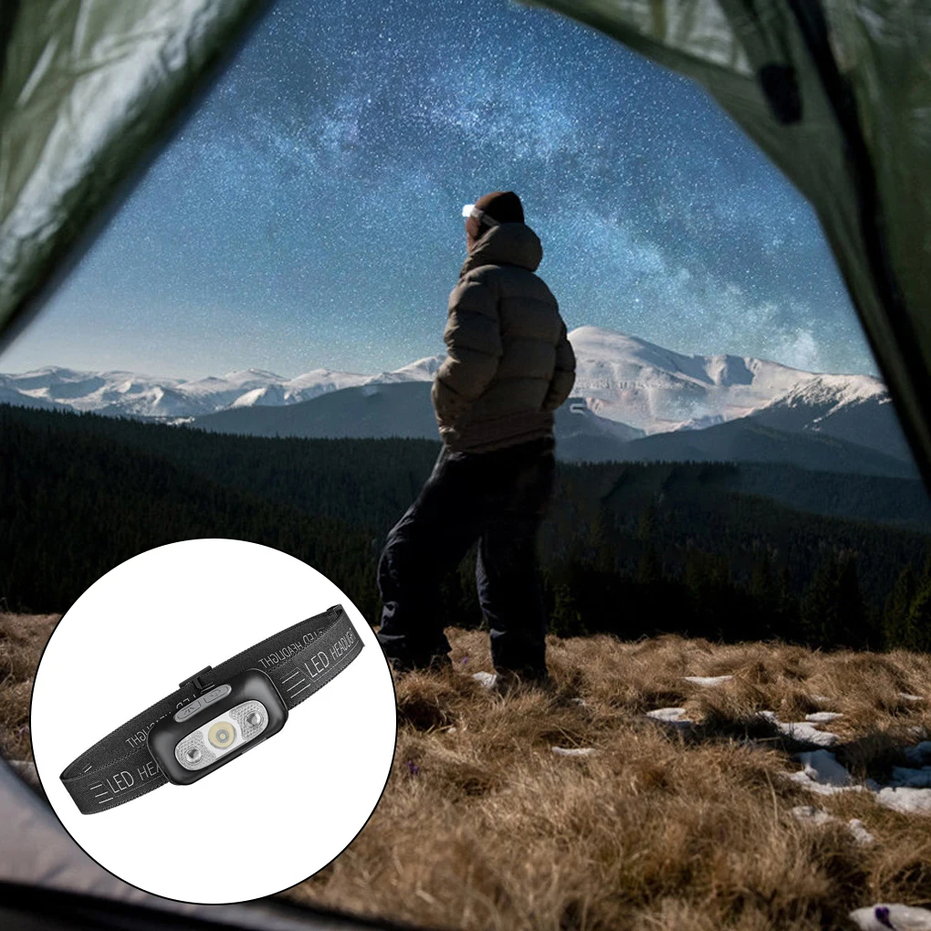 

Induction Headlight USB XPE 3 Modes Adjustable Hand-free Headlamp