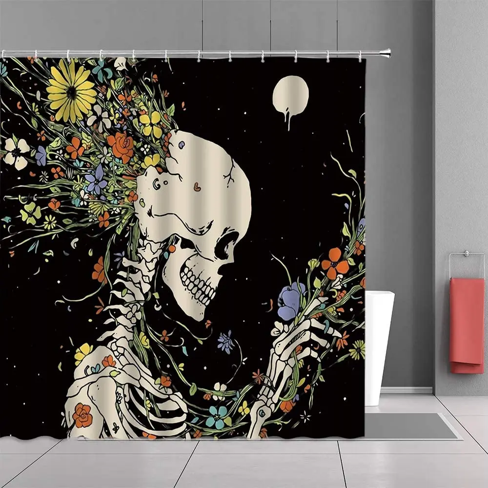 

Пурпурные драконы и цветы вокруг сахарного черепа для ванной комнаты Декоративные Наборы крючки водонепроницаемый декор для ванной