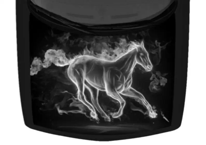 

car sticker Bright Grey Fire Horse Burning Design Black SUV Van Car Pickup Truck Hood Wrap Vinyl Graphic Decal